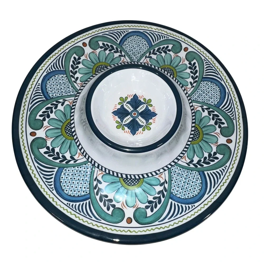 Certified International Talavera 2-Piece Melamine Set, Blue Multicolor‎
